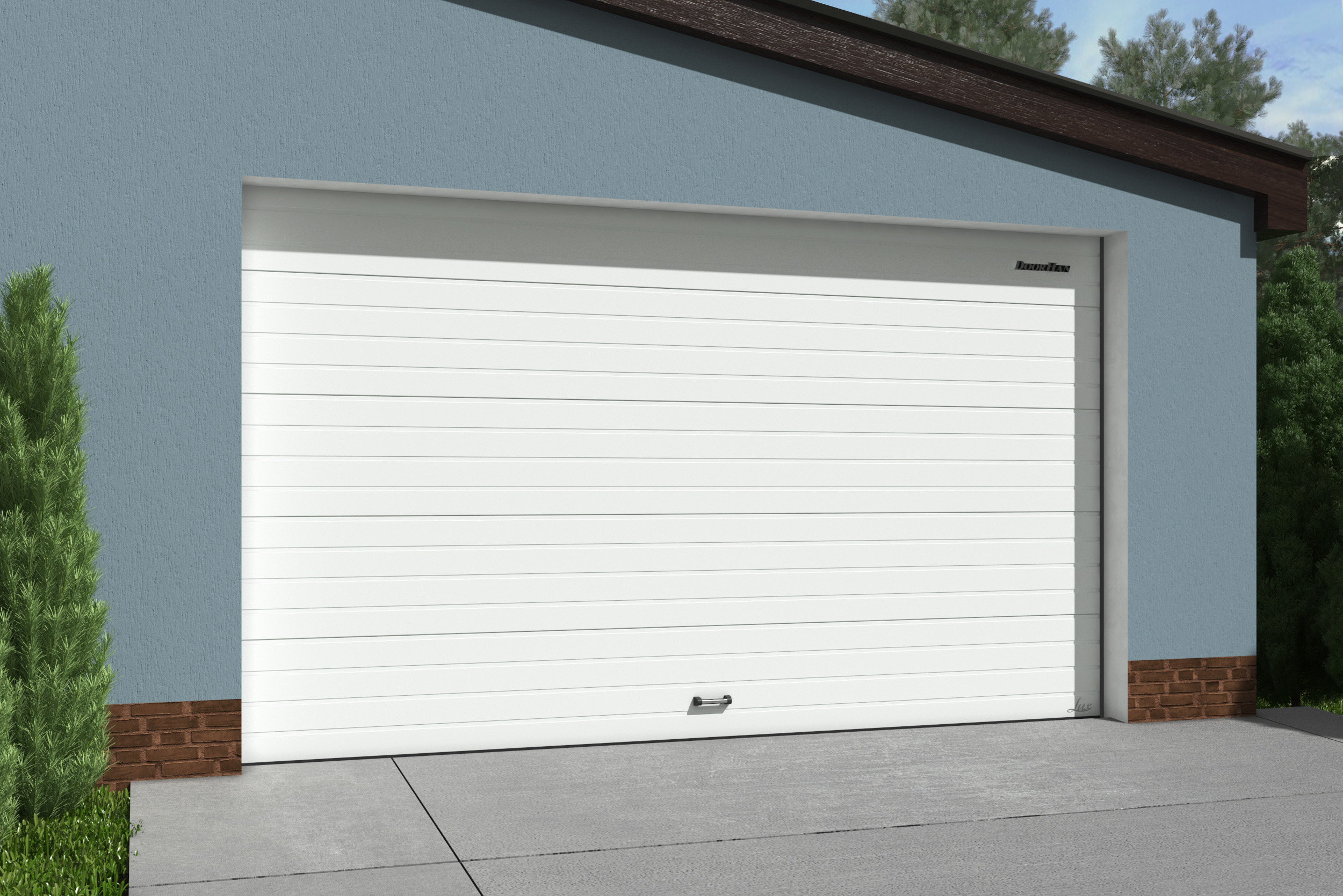 Гаражные секционные ворота из алюминиевых сэндвич-панелей с октагональным валом RSD02LUX