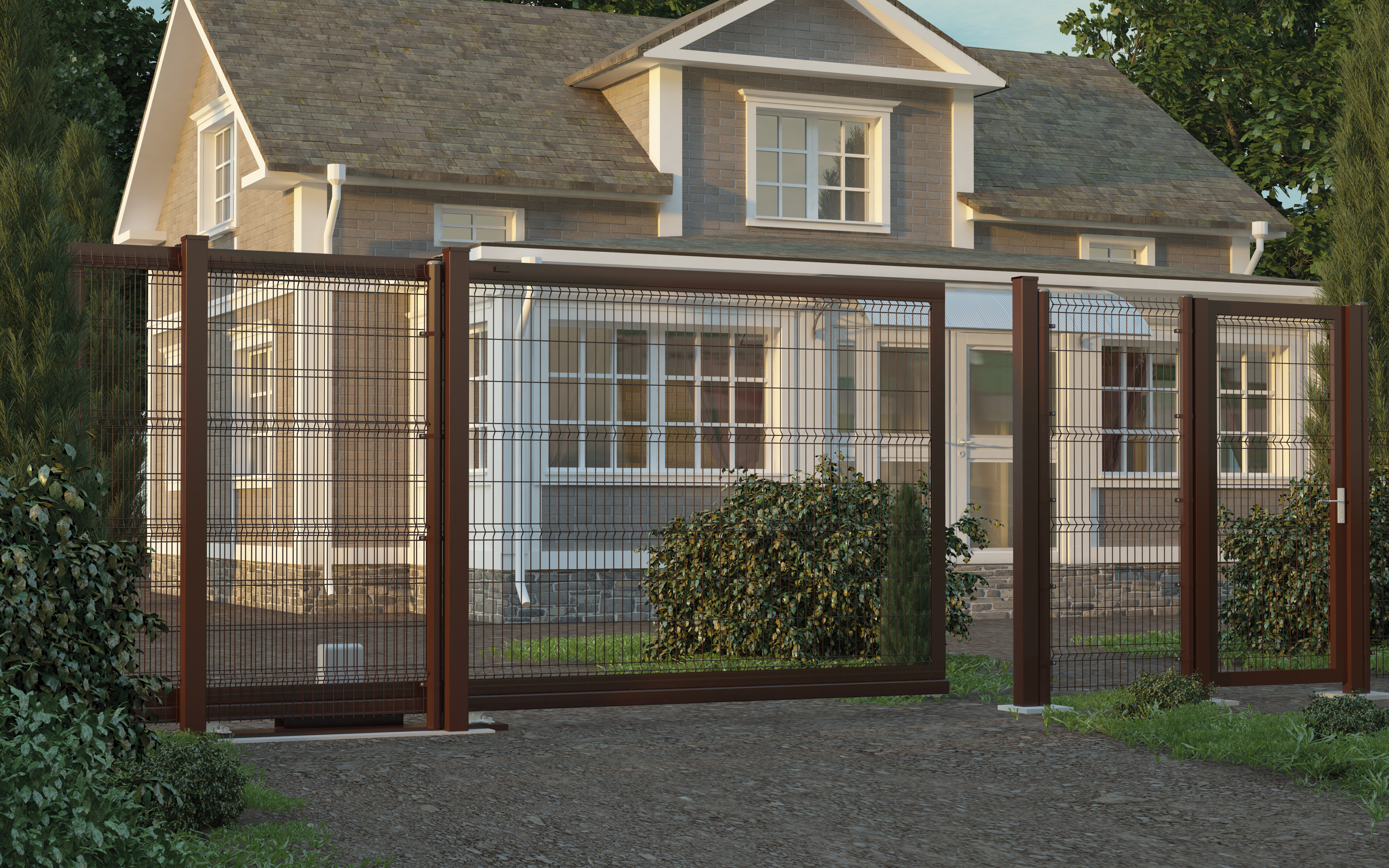 Уличные ворота из сварной сетки