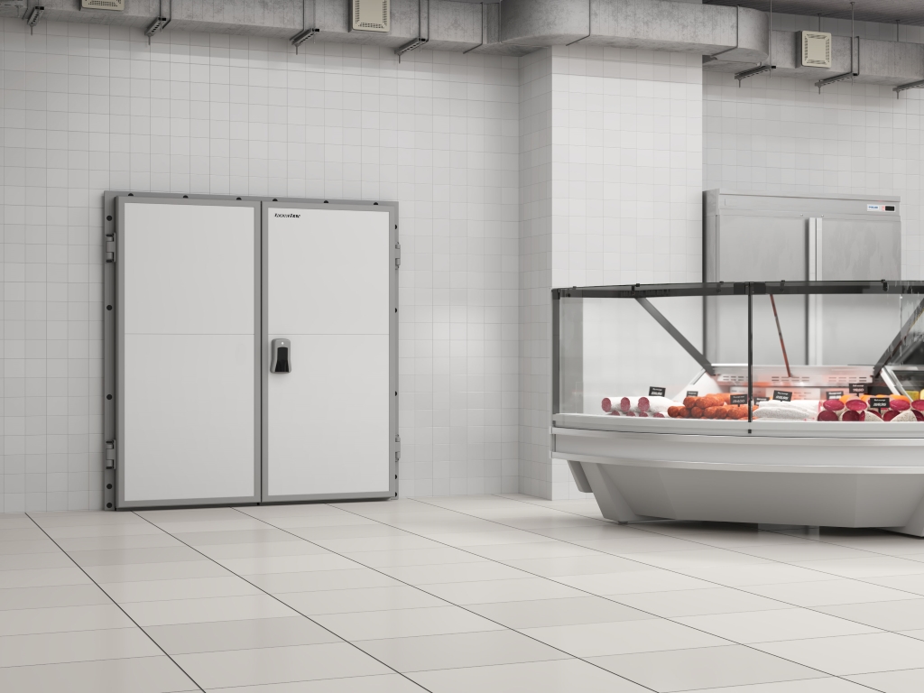 Дверь промышленная распашная двустворчатая для охлаждаемых помещений серии IDH2-1