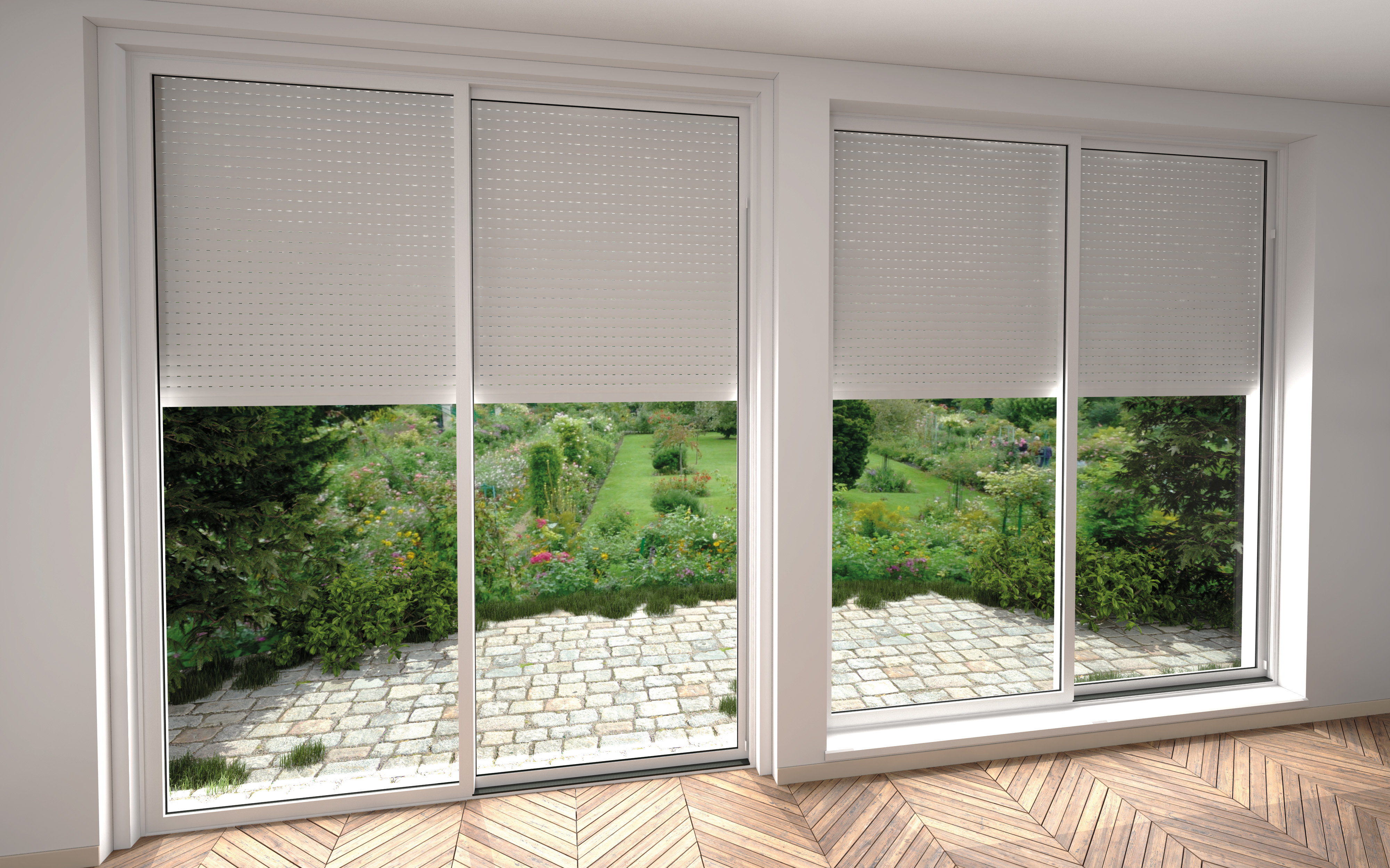 Рольставни из перфорированного профиля (частичное пропускание света) RH45PN